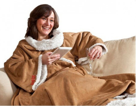 Snug Rug Sherpa, l'exquise couverture à manches !