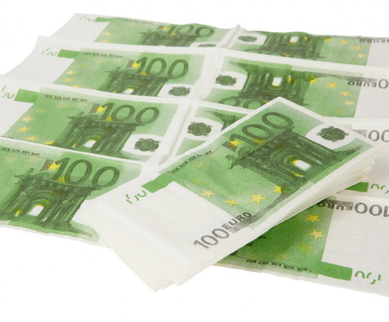 Serviettes billets de 100 euros