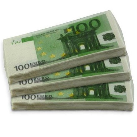 Serviettes billets de 100 euros
