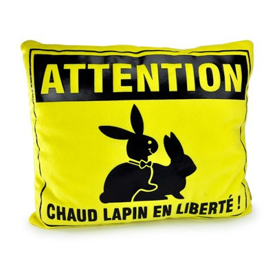 Coussin attention chaud lapin