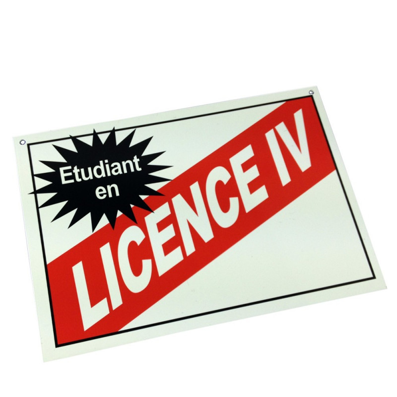 Plaque Etudiant en licence 4