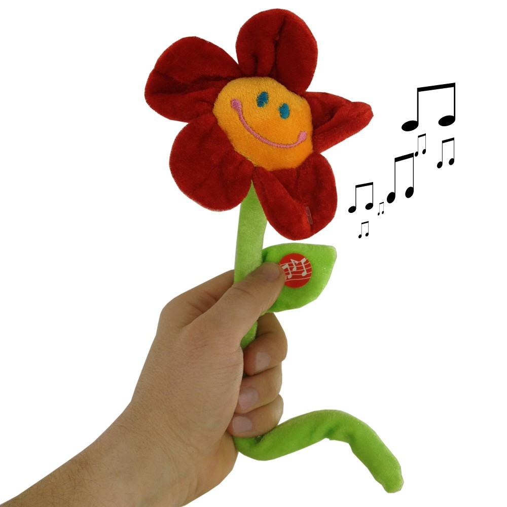 Fleur peluche musicale anniversaire 30 cm