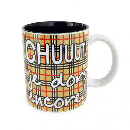 Mug rayures "chuuut, je dors encore"