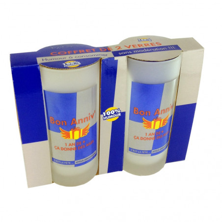 Coffret verres Bon Anniversaire 