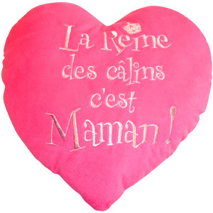 Vente Coussin brodé "La reine des calins c'est Maman !"