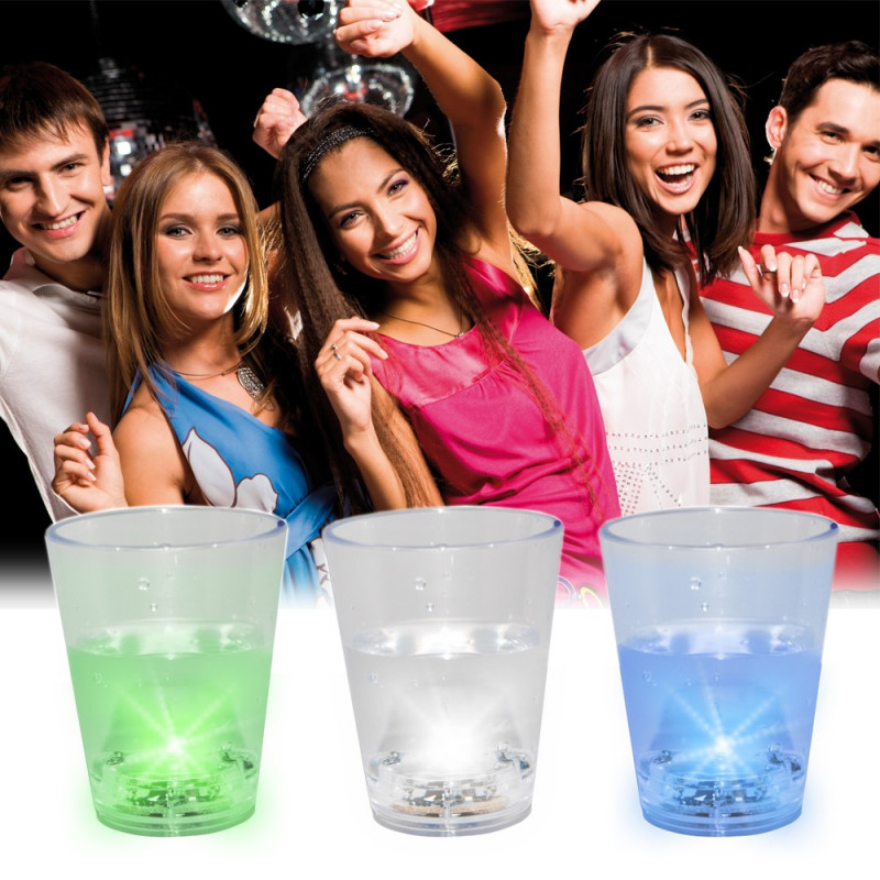 Ensemble de trois verres shooter lumineux LED