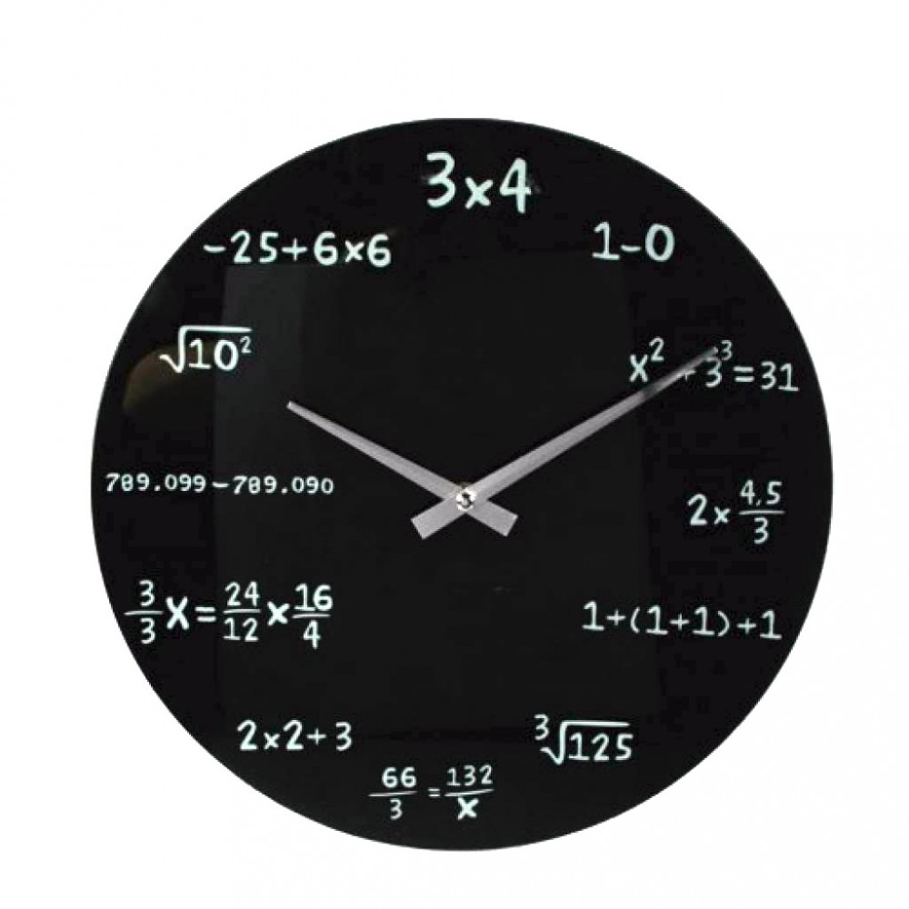 Horloge Mathématiques en verre 