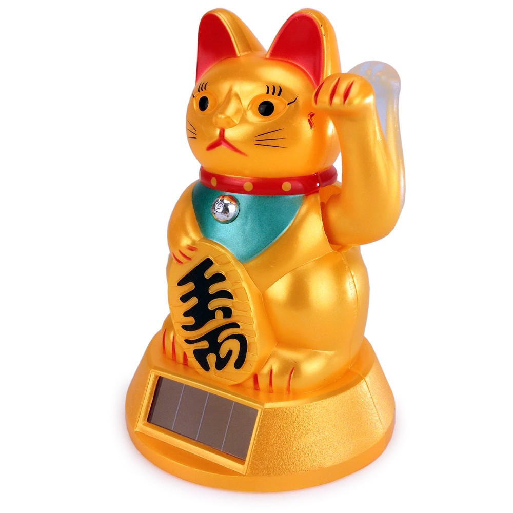 Maneki neko, chat porte-bonheur japonais solaire - 5,37