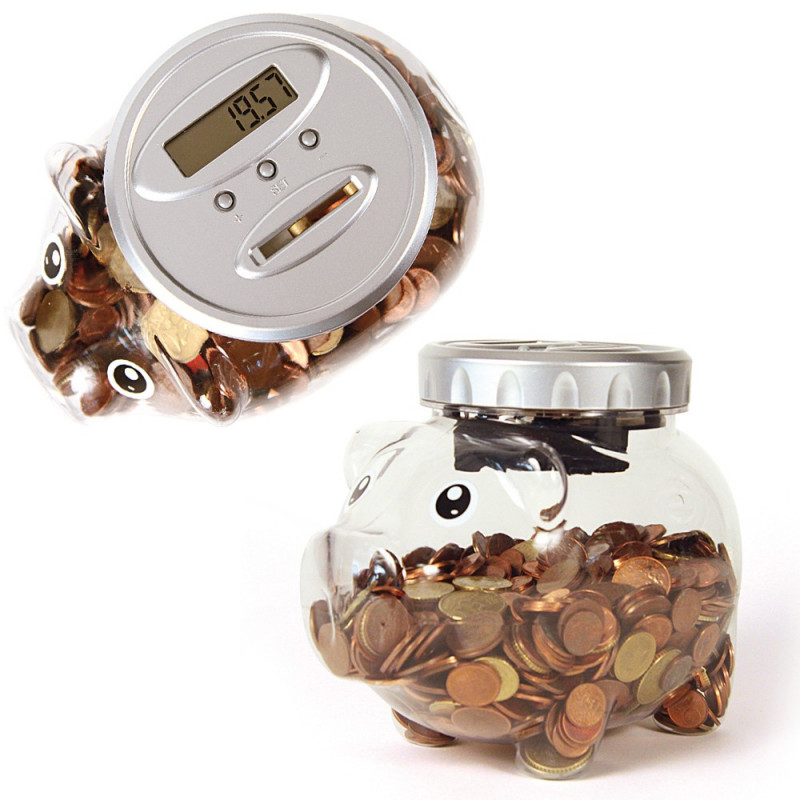 Tirelire cochon compteur digital