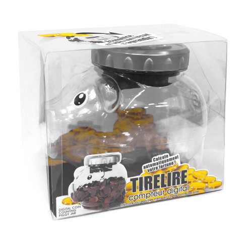 Tirelire cochon compteur digital