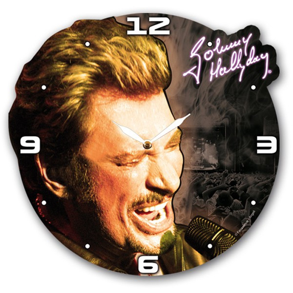 Horloge bois Johnny Hallyday