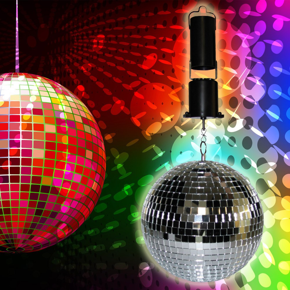 Boule à facettes avec moteur rotatif