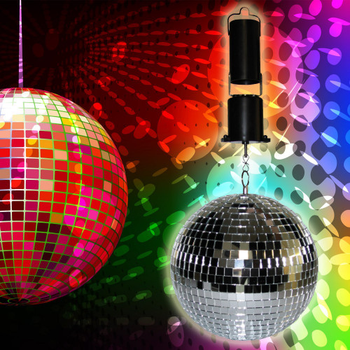 Boule à facettes avec moteur rotatif