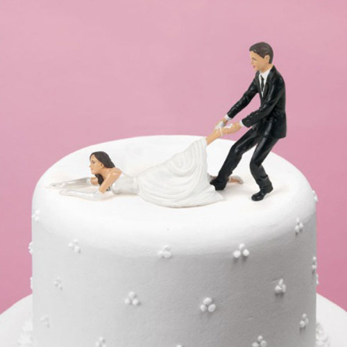 Figurines pour gâteau de mariage - Mariée réticente