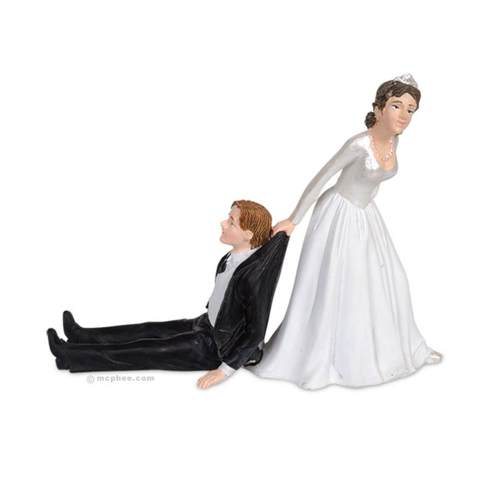 Figurines pour gâteau de mariage - Marié réticent