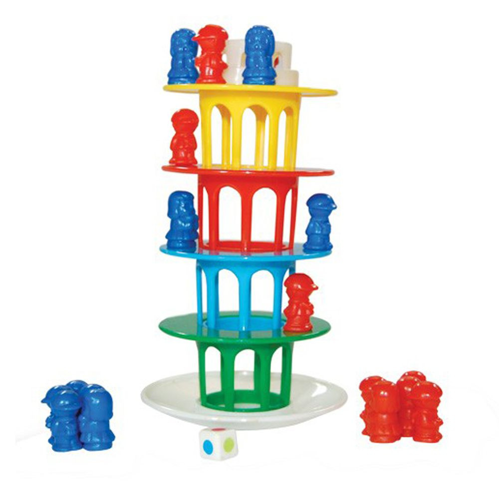 54 pièces Mini couleur bois tour bloc ensemble en bois empilable jeux de société