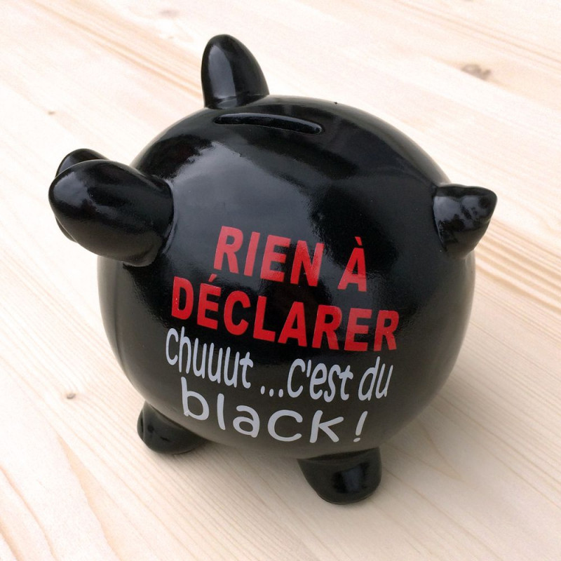 Tirelire cochon rien à déclarer