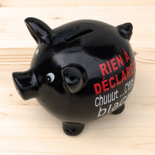 Tirelire cochon rien à déclarer