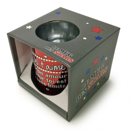 Mug strass métallisé Je t'aime