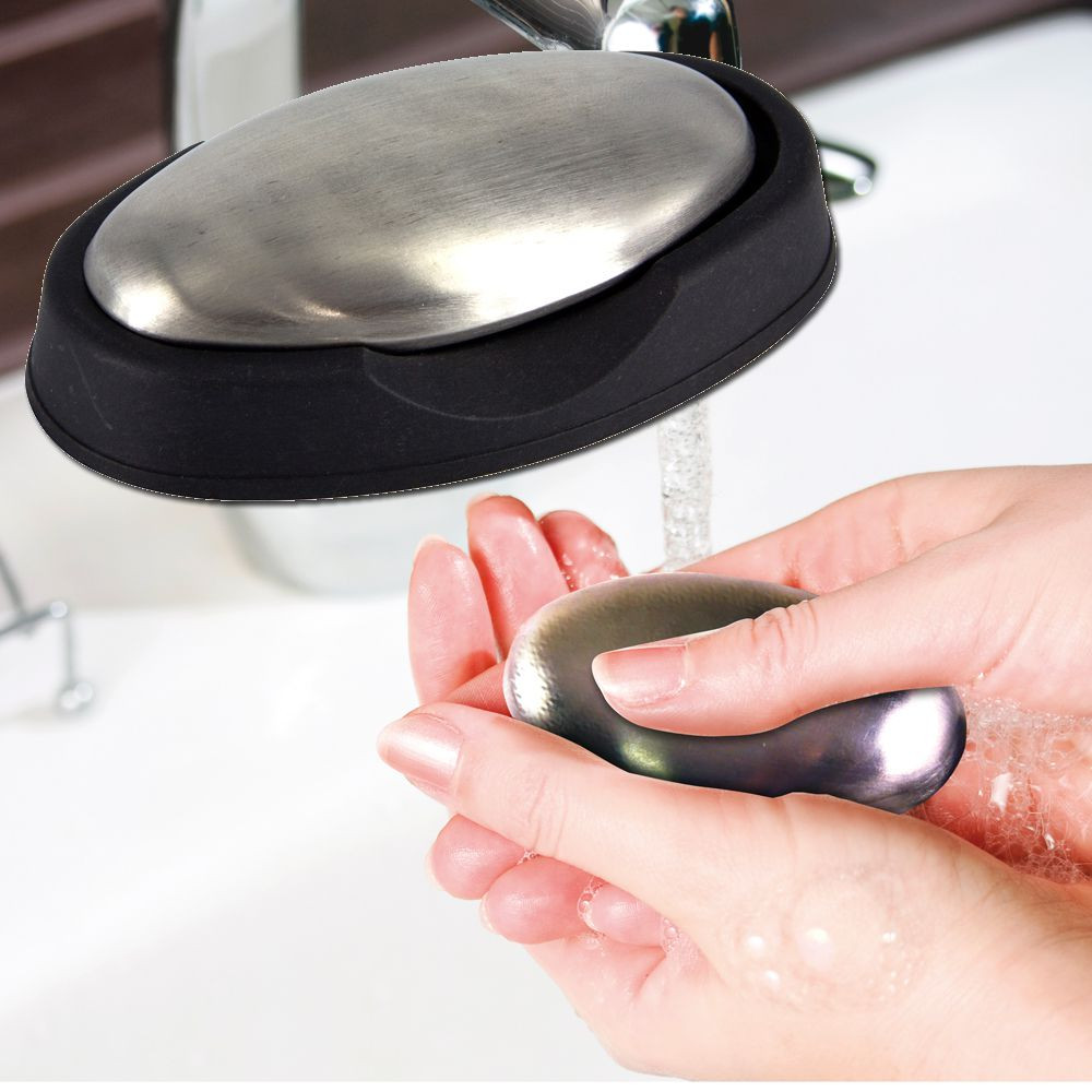 Savon Inox Anti-odeurs - Lot De 4 Avec Porte-savon - Neutralise Les Odeurs D'ail, Oignon, Poisson Sur Les Mains