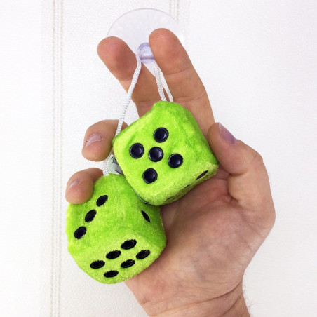 Mini paire de dés peluche à ventouse