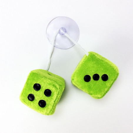 Mini paire de dés peluche à ventouse