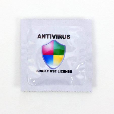 Préservatif humoristique Antivirus