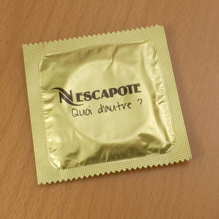 Préservatif humoristique Nescapote