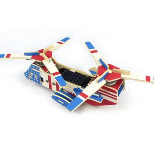 Hélicoptère solaire puzzle 3D en bois