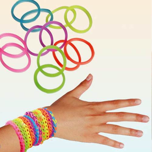 Bracelets d'élastiques multicolores loom bands