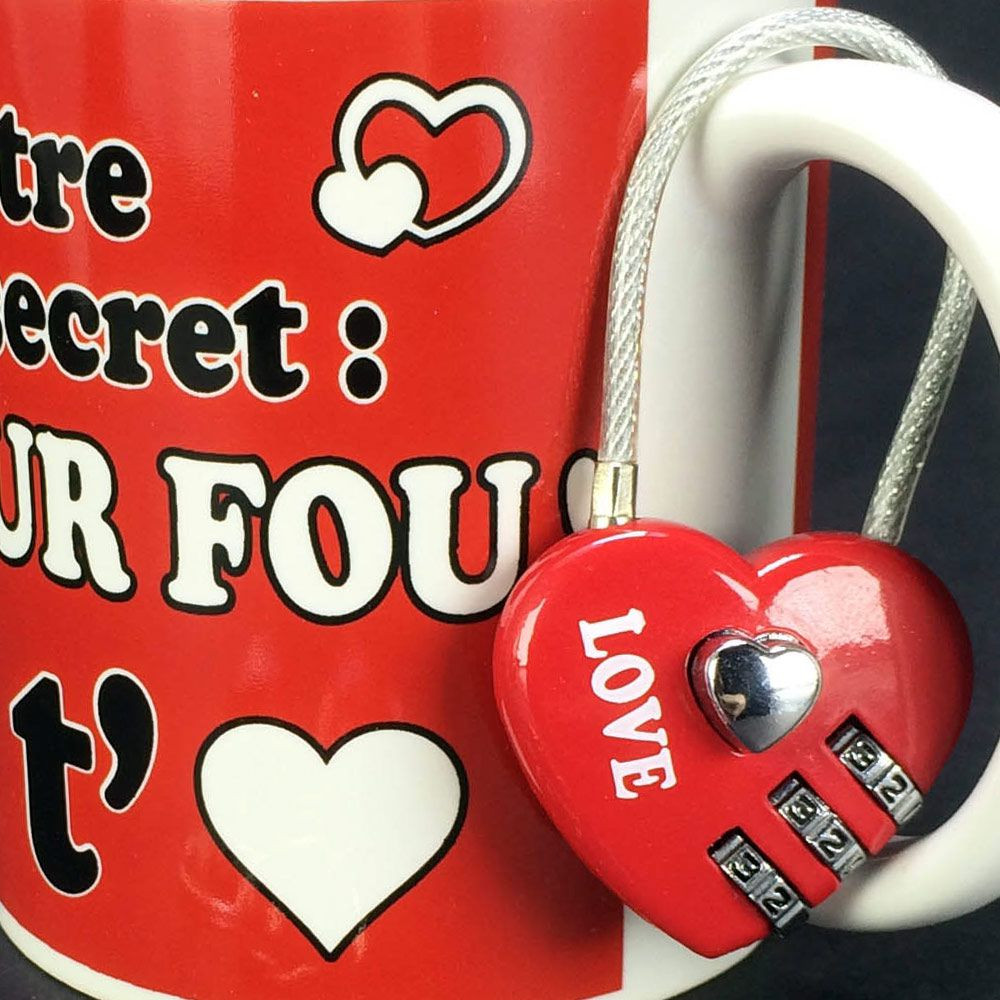 Coffret Love mug cadenas porte-clés