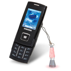 Photo Mini lampe magma, bijou pour portable.