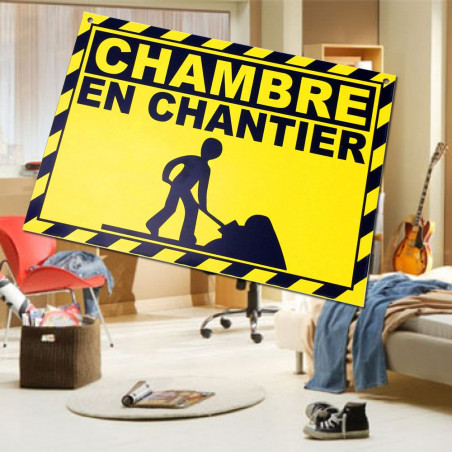 Plaque de porte Chambre en chantier