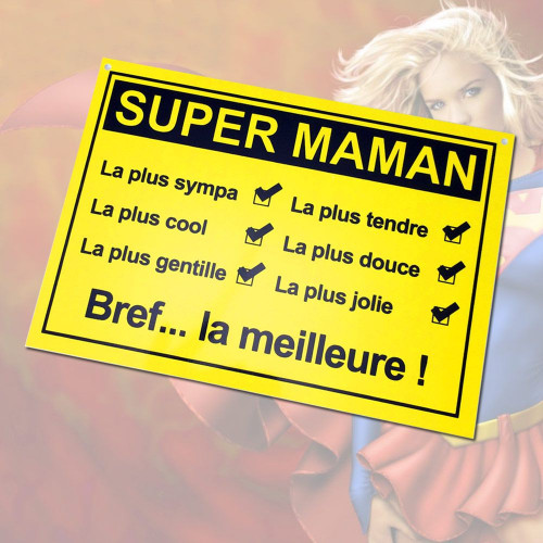 Plaque de porte Super Maman