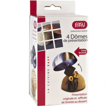 4 dômes de présentation inox