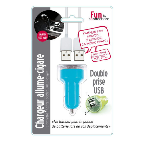 Chargeur double prise USB allume-cigare