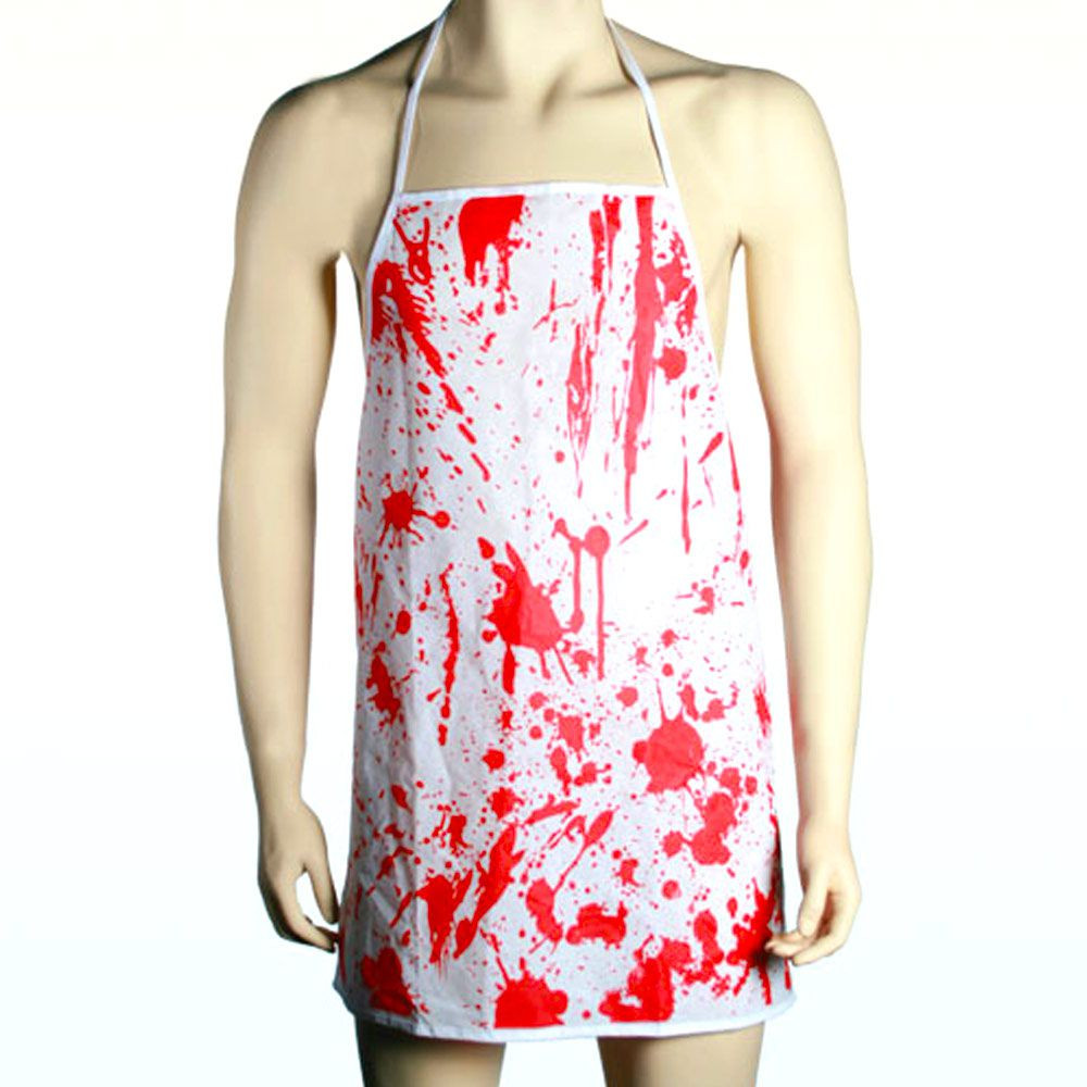 Costume Boucher Ensanglanté Halloween - Tablier + Accessoires (5 Pièces) - Effet Horreur Réaliste