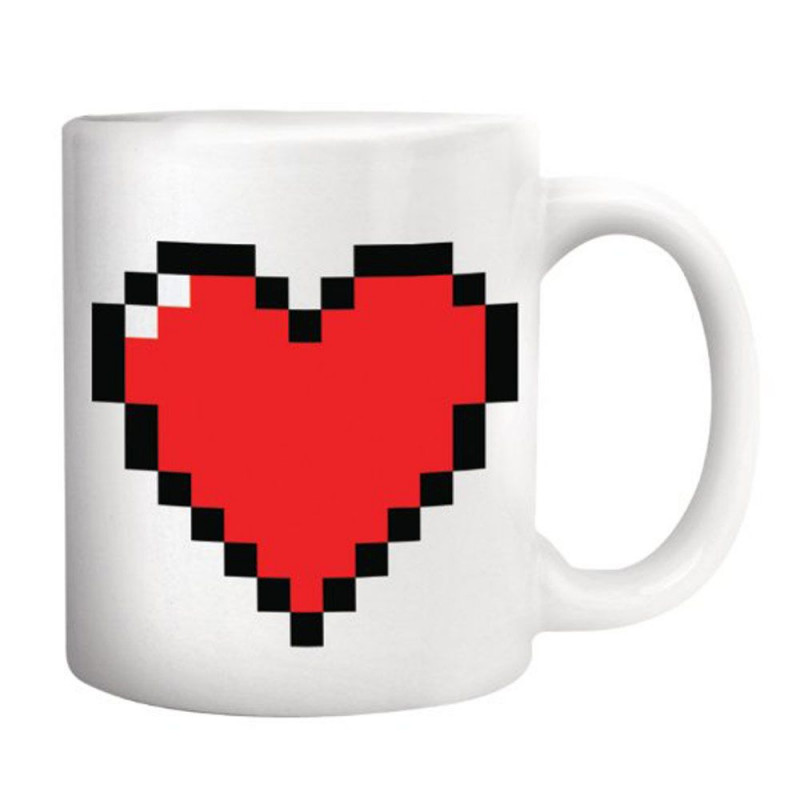 Mug coeur pixel chaud froid