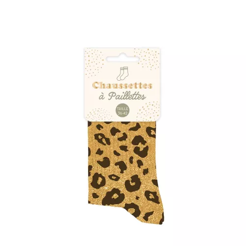 Chaussettes Courtes à Paillettes Dorées - Taille Unique, Couleur Verte - Marque STC, Neuf