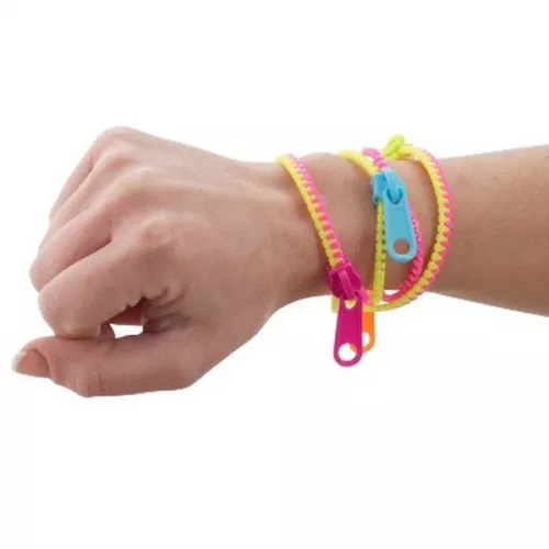 20 Pcs Bracelets à Fermeture Éclair pour Enfants Poignets Couleur Bonbon Jouets Créatifs (Couleur Aléatoire